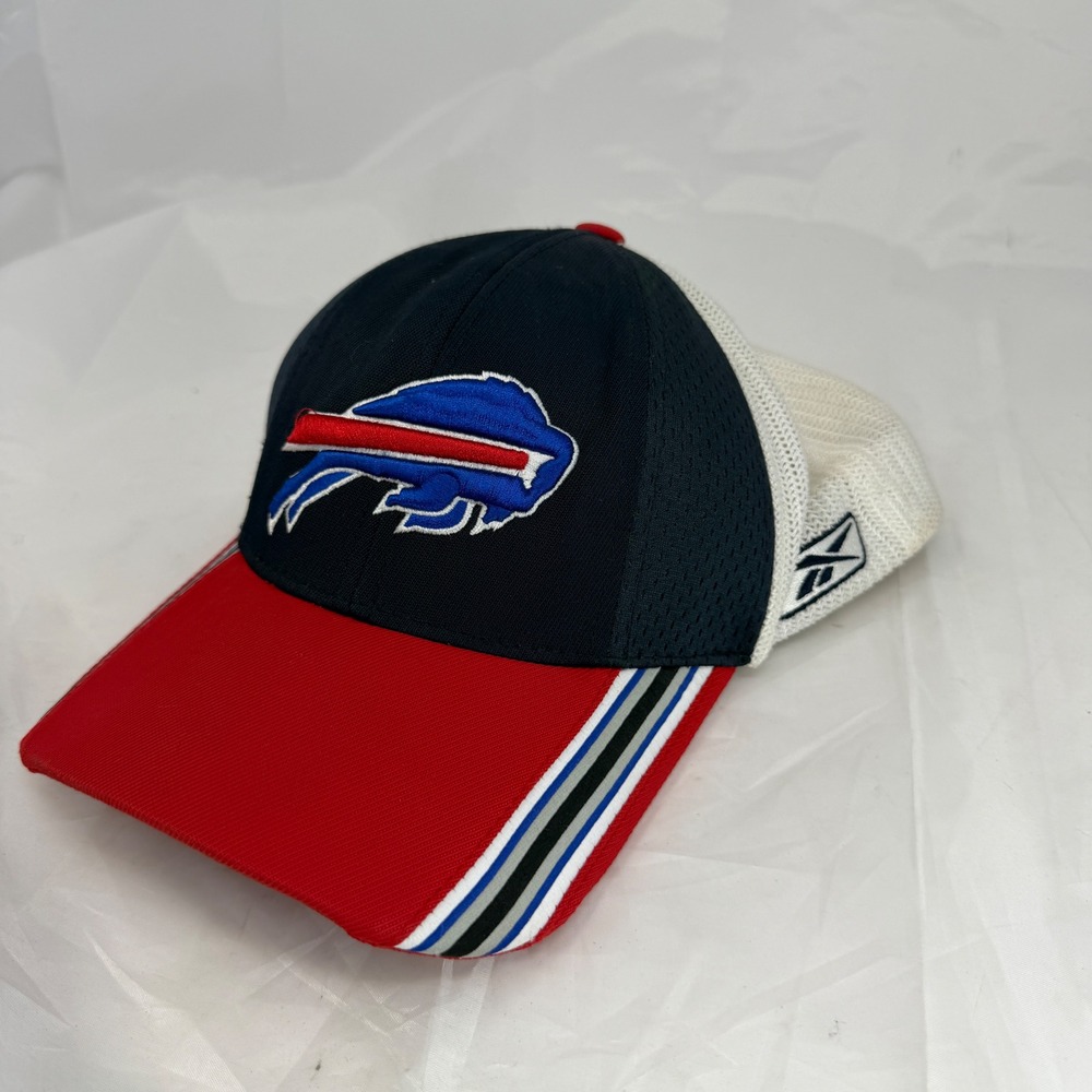 Reebok Buffalo Bills NFL Equipment Trucker Hat Navy Red White OSFA